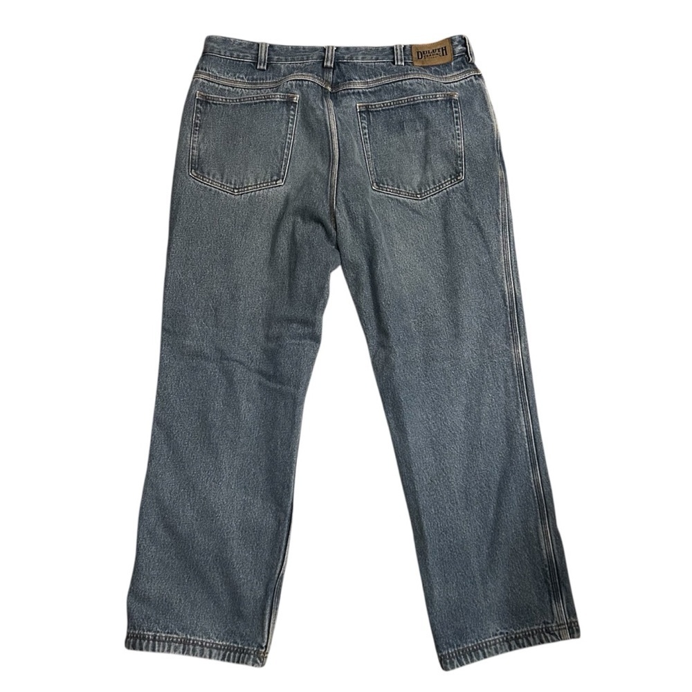 Duluth Trading Co Flannel Lined Relaxed Fit Blue Jeans - Picture 2 of 7